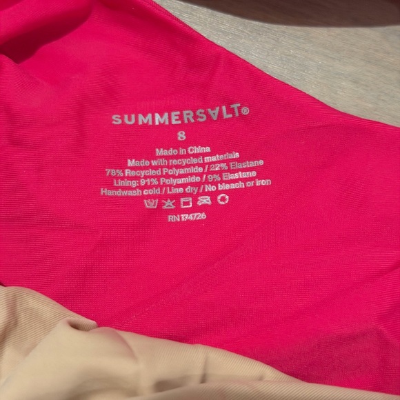 Summersalt Swimsuit Hot Pink Women's The Confetti Sidestroke One-Piece Size 8 - Picture 5 of 5